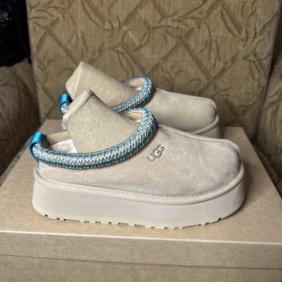 UGG Tazz Driftwood Platform womens shoes 1122553 Slippers Suede Size 5 Excellent - Picture 4 of 10